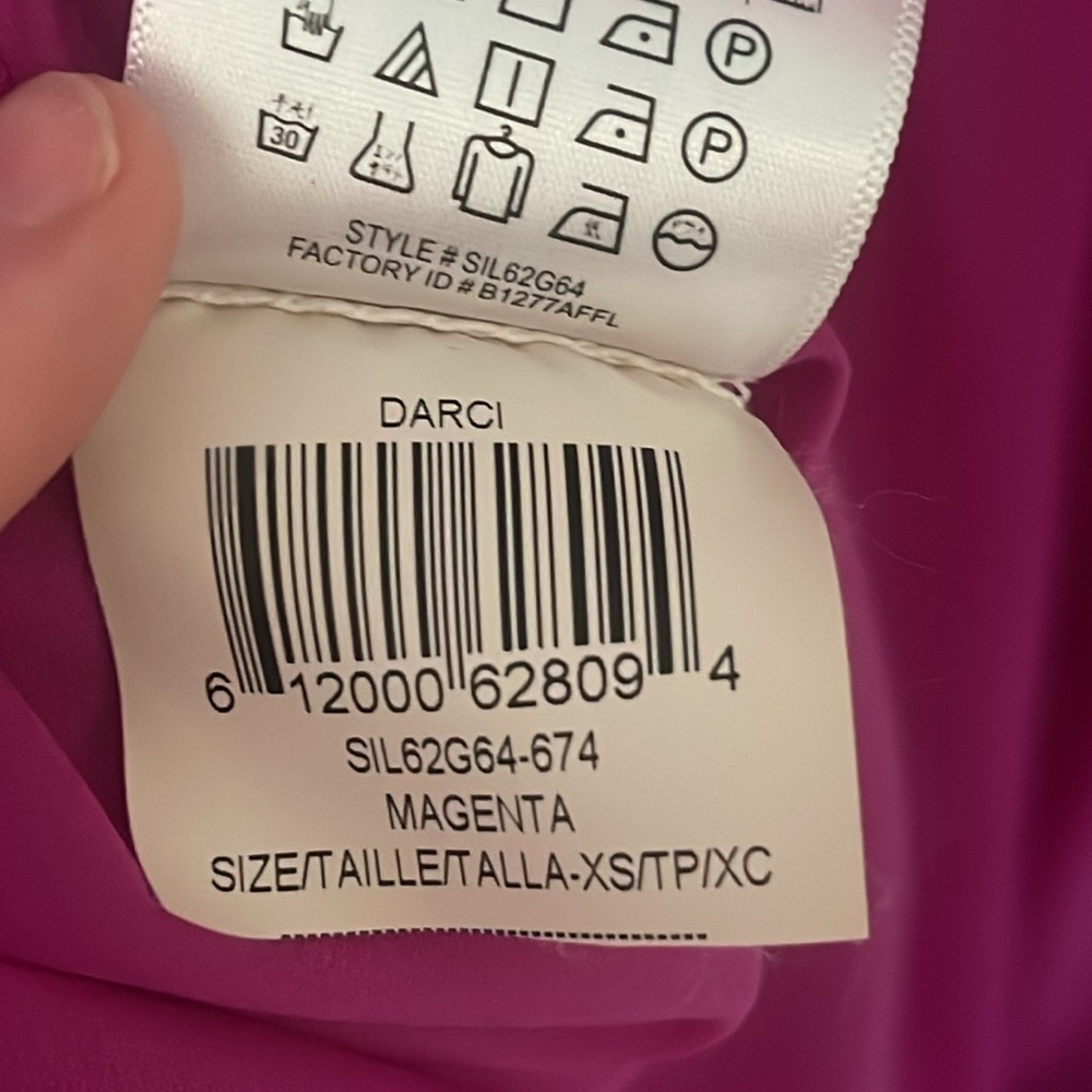 bcbg darci magenta xs s m silk neck tie dress gown prom pink long - Picture 7 of 7